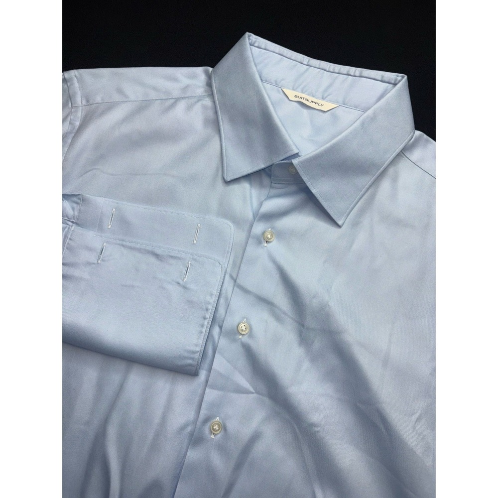 SuitSupply French Cuff‎ Long Sleeve Button Up Dress Shirt Mens XL
